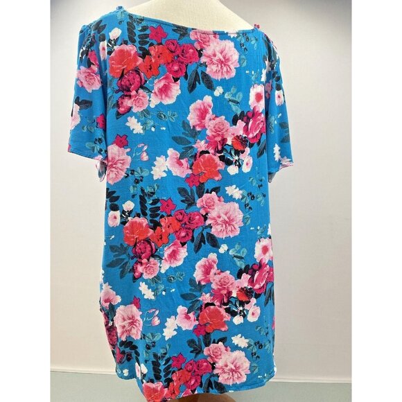 Torrid Women's Floral Rayon Slub Button-Front Flutter Sleeve Top 2 Plus Size - Picture 14 of 15